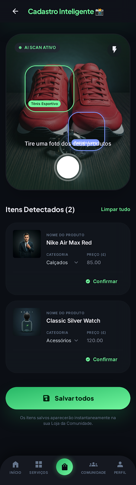 Cadastro inteligente de produtos por foto no aplicativo Brazuk