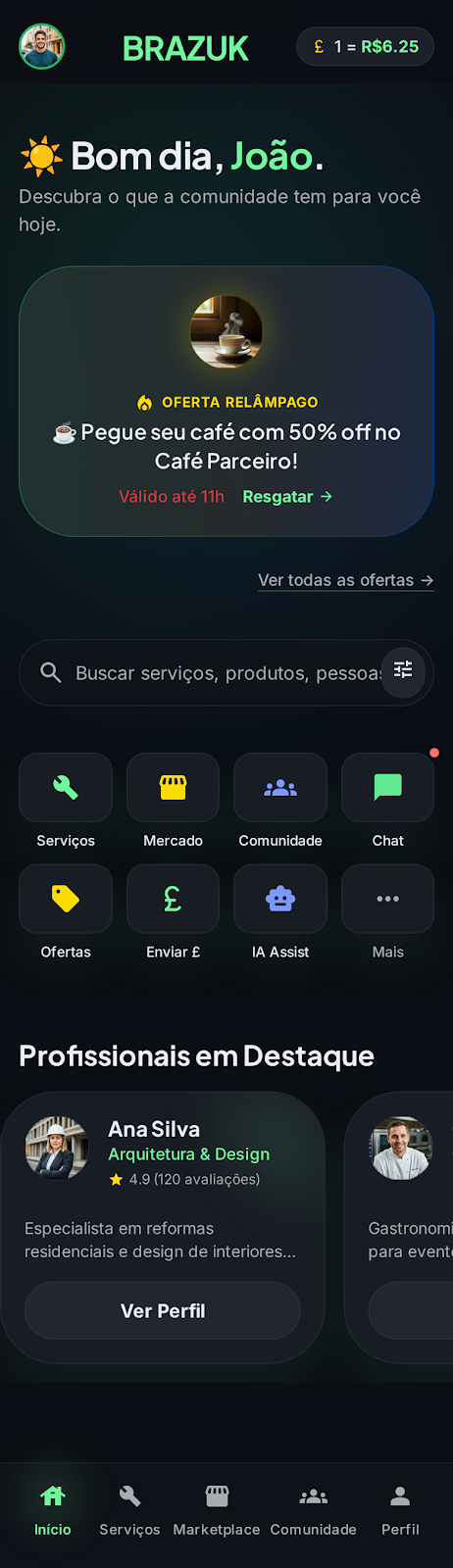Home do aplicativo Brazuk